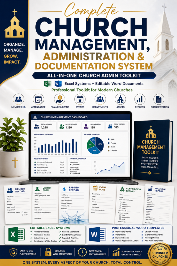 Complete Church Management, Administration & Documentation System