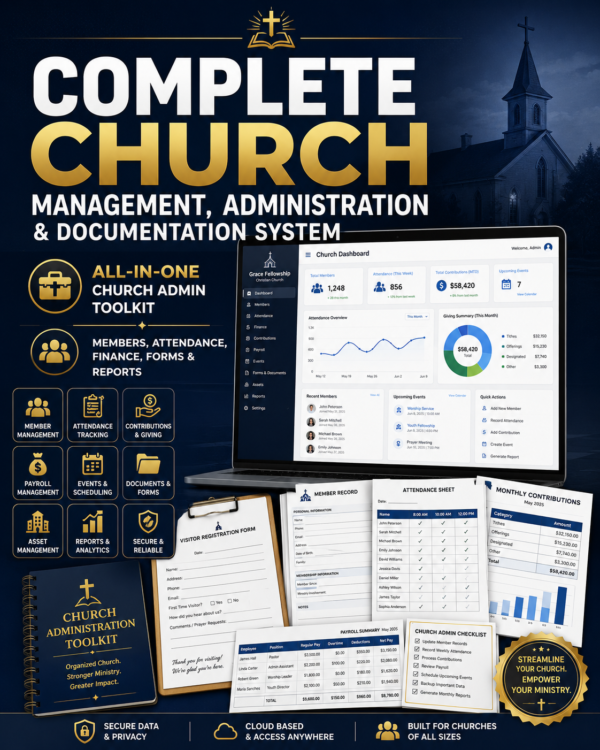 Complete Church Management, Administration & Documentation System