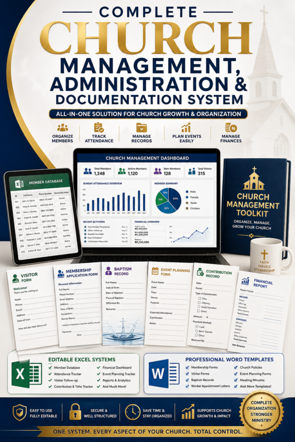 Complete Church Management, Administration & Documentation System